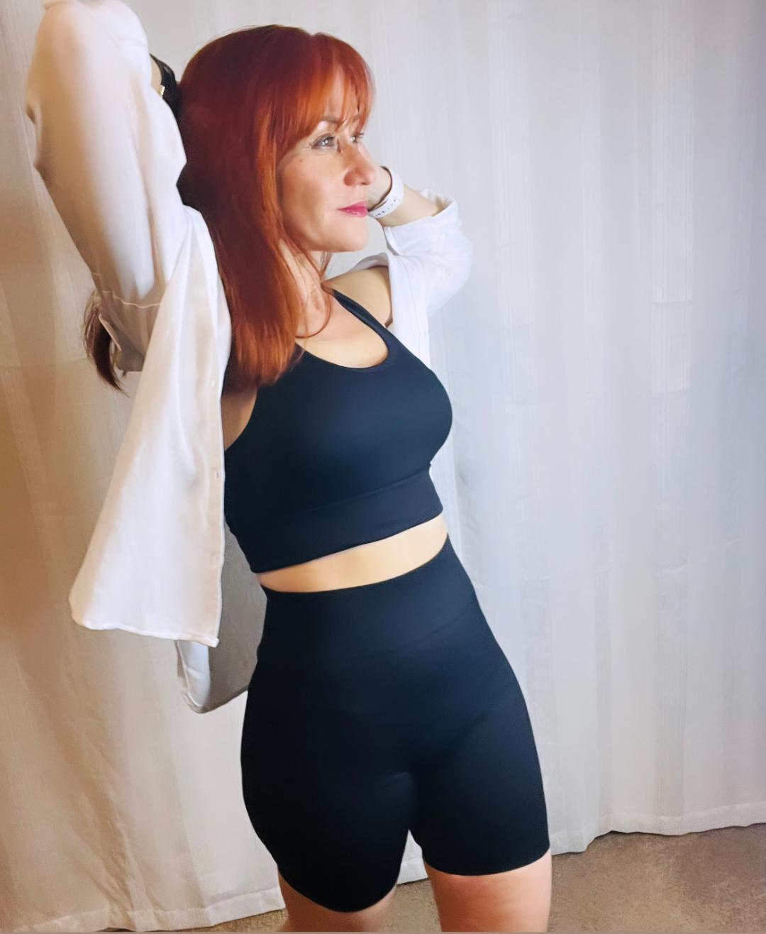 Black Top & Bike Short Set