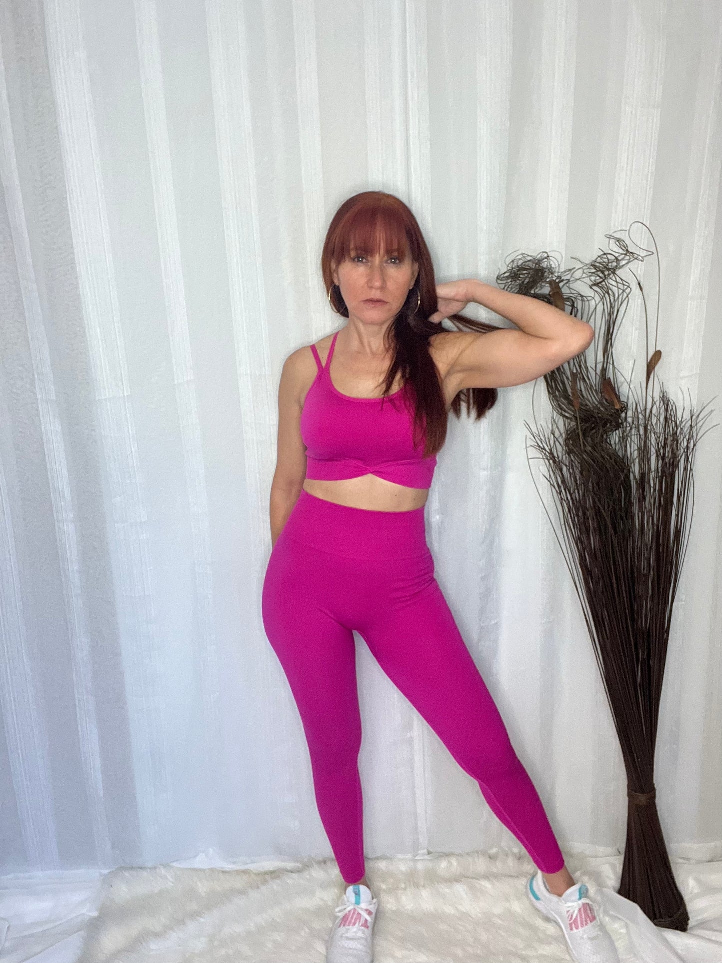 PINK SEAMLESS YOGA WEAR SPORT SET