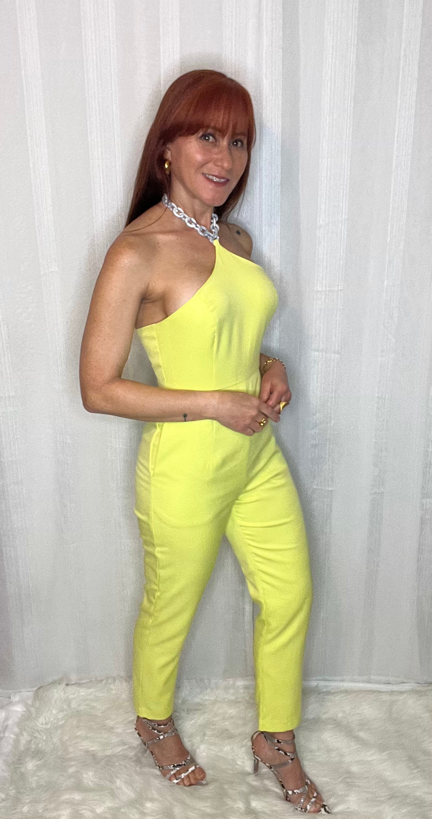 Lime Halter Jumpsuit