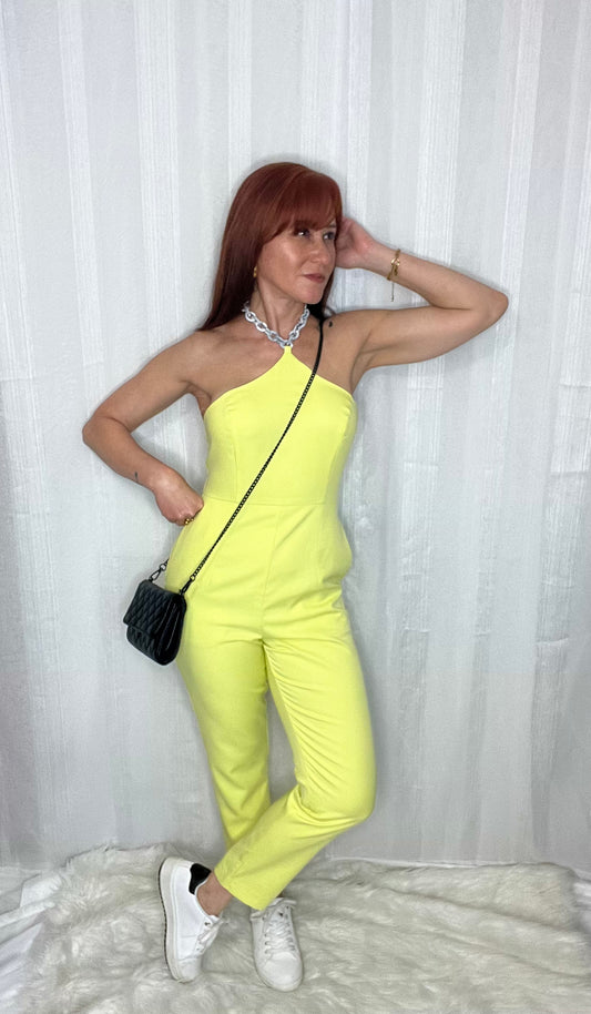 Lime Halter Jumpsuit