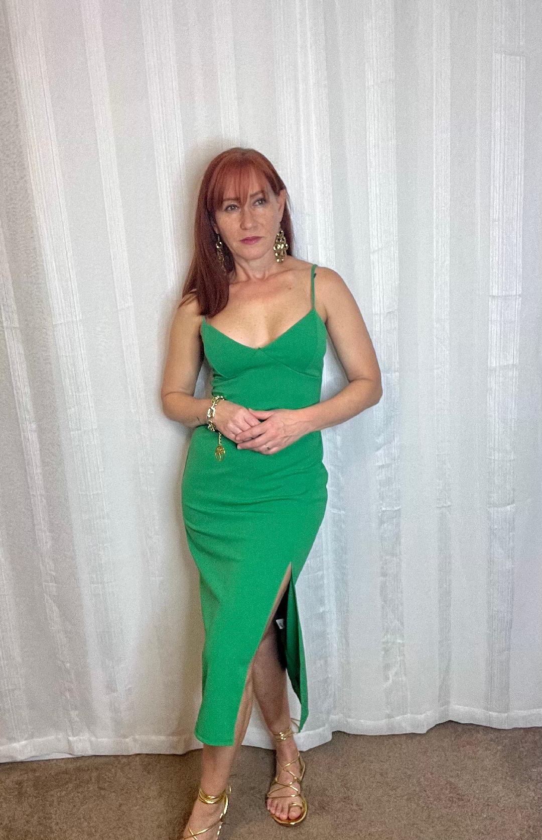 Green Dress-w/slit